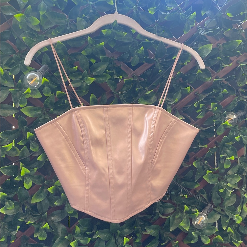 Pink Satin Corset Top